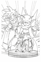 coloriage dragon ball z sangoku et Dende